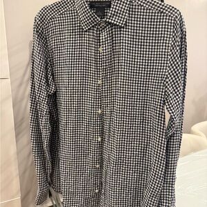 Bloomingdale's Black and White Checkered Shirt